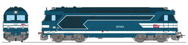 REE Modeles MB-100S - French Diesel Locomotive Class BB 67493 of the SNCF, MARSEILLE, Carmillon SNCF Logo Era V - DCC Sou